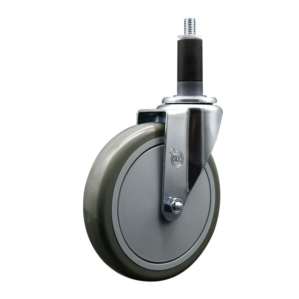 Service Caster 6'' Gray Poly Wheel Swivel 1-1/8'' Expanding Stem Caster SCC-EX20S614-PPUB-118 - main